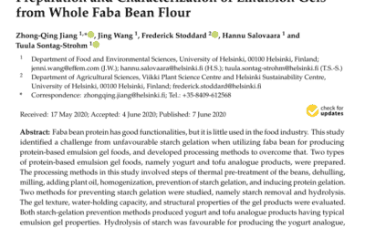 Preparation and characterization of emulsion gels from whole faba bean flour