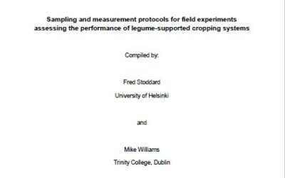 Sampling and measurement protocols for field experiments assessing the performance of legume-supported cropping systems