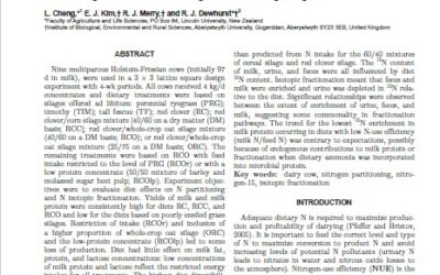 Nitrogen partitioning and isotopic fractionation in dairy cows consuming diets based on a range of contrasting forages