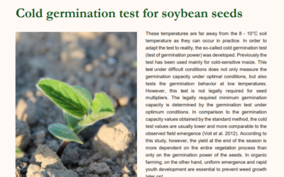 Kalttest für Soja-Saatgut