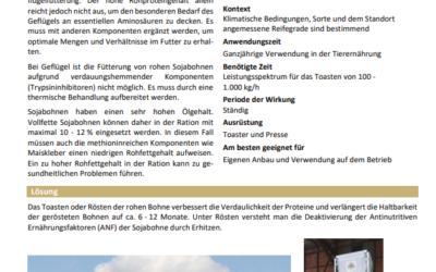 Empfehlungen zur Verwendung von Futtermitteln  auf Sojabasis für die Geflügelproduktion