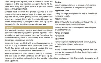 Utilisation of waste heat from biogas plants for  drying fine‐grained legumes