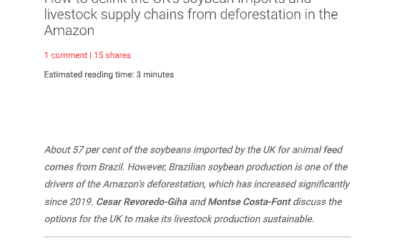 How to delink the UK’s soybean imports and livestock supply chains from deforestation in the Amazon