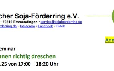 Online-Seminar: Sojabohnen richtig dreschen