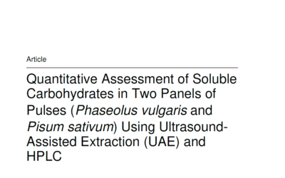 Quantitative Assessment of Soluble Carbohydrates in Two Panels of Pulses (Phaseolus vulgaris and Pisum sativum) Using Ultrasound-Assisted Extraction (UAE) and HPLC